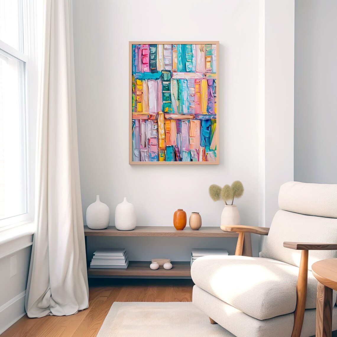 Bookshelf Abstract Art Print, Modern Reading Decor - Image 8