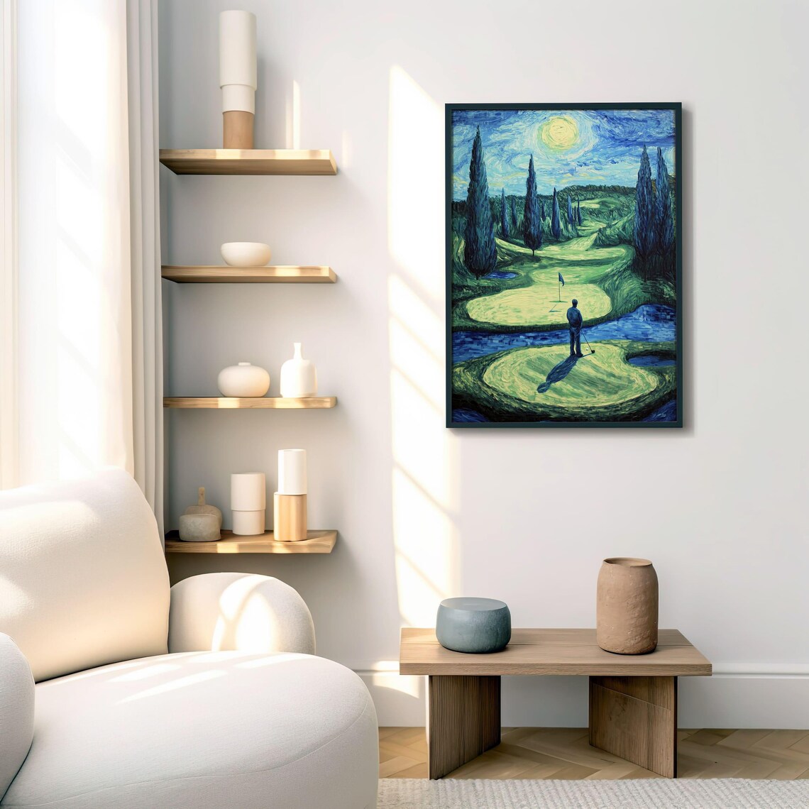 Abstract Golf Course Art Print Impressionist Golf Landscape Golfing Home Decor Wall Art For Golf Lovers - Image 6