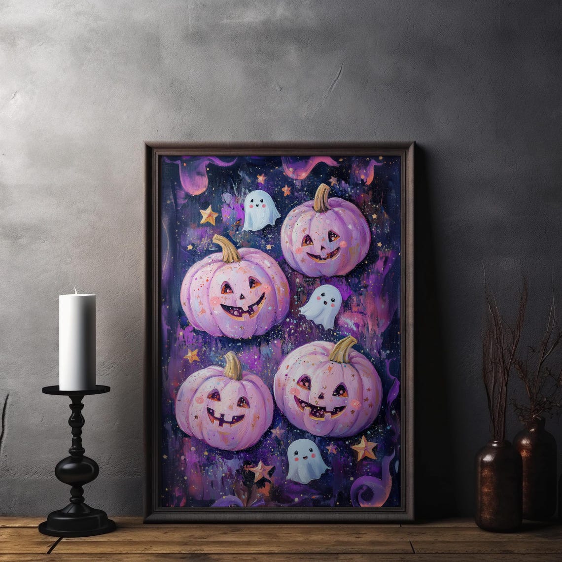 Pink Halloween Jack O Lantern Ghost Galaxy Cute Spooky Poster - Image 6