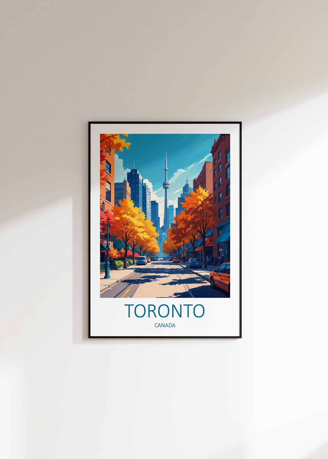 Toronto Canada Autumn Street CN Tower City View Travel Poster - Image 2