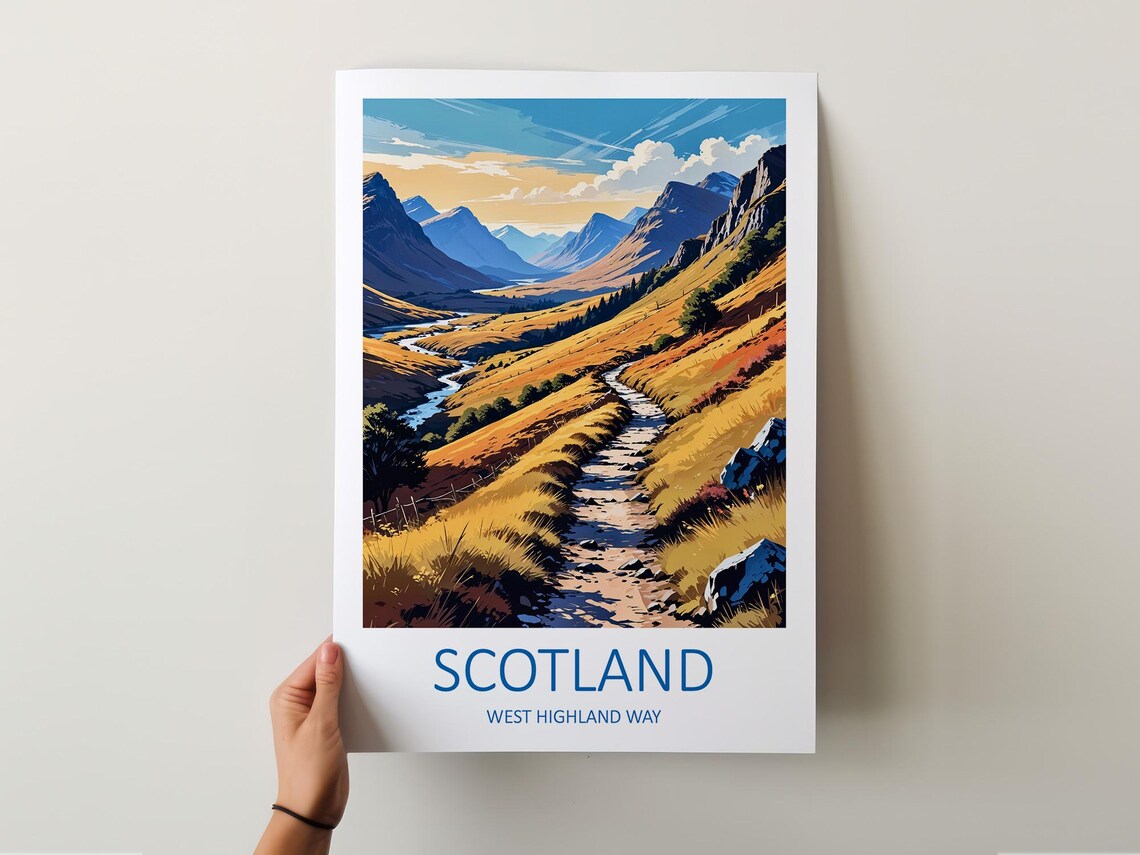 Scotland West Highland Way Golden Valley Hiking Trail Poster - Image 5