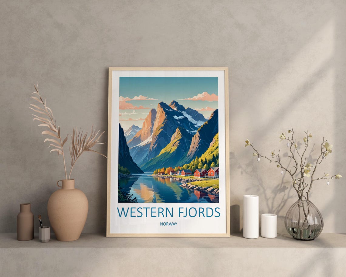 Fjords Print Western Fjords Norwegian Fjords Travel Print Norway Gifts Western Fjords Norway Norway Print Scandinavian Wall Art - Image 2