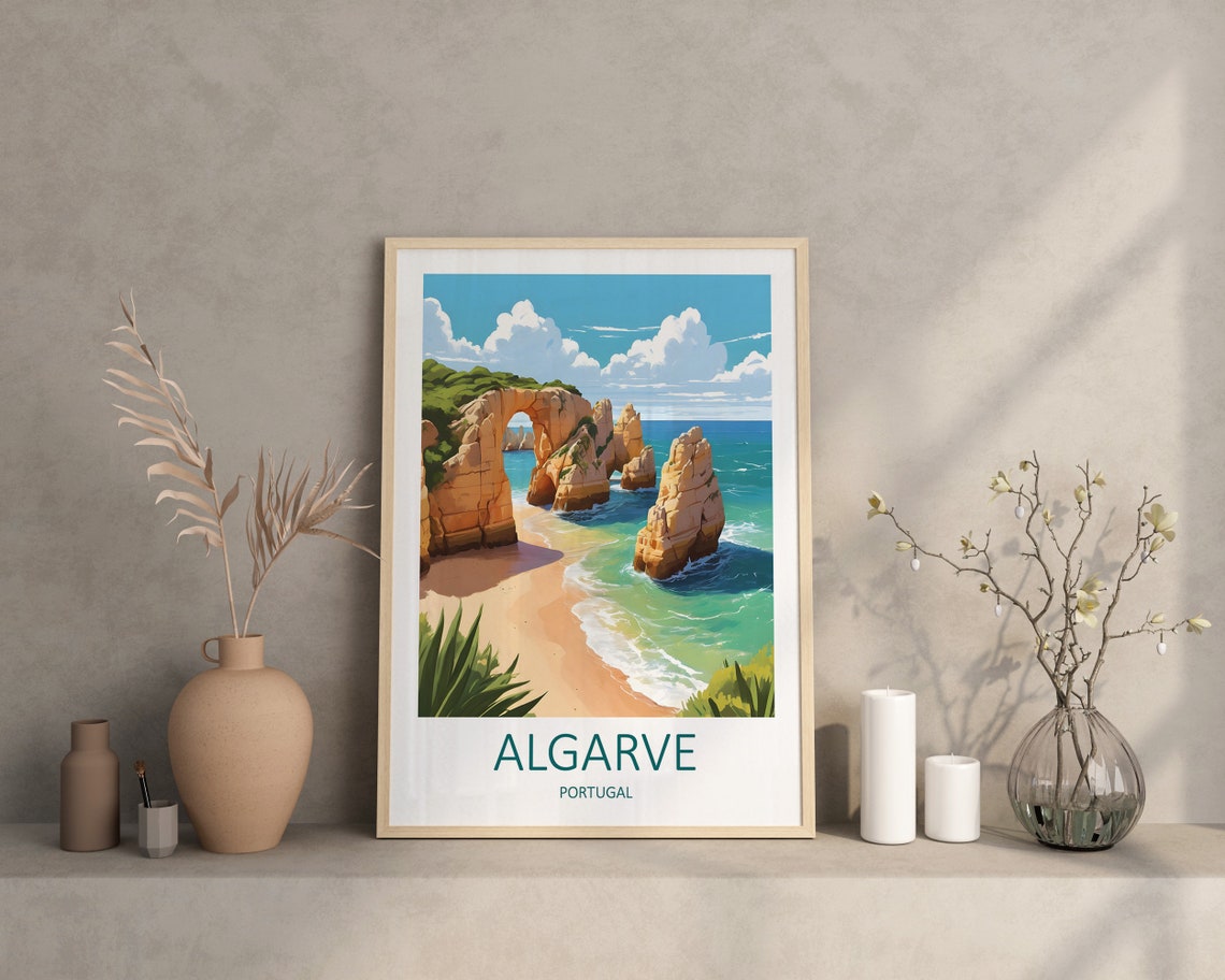 Algarve Print Algarve Poster Algarve Wall Art Portugal Print Algarve Travel Print Algarve Portugal Poster Travel Gift Algarve Art - Image 3