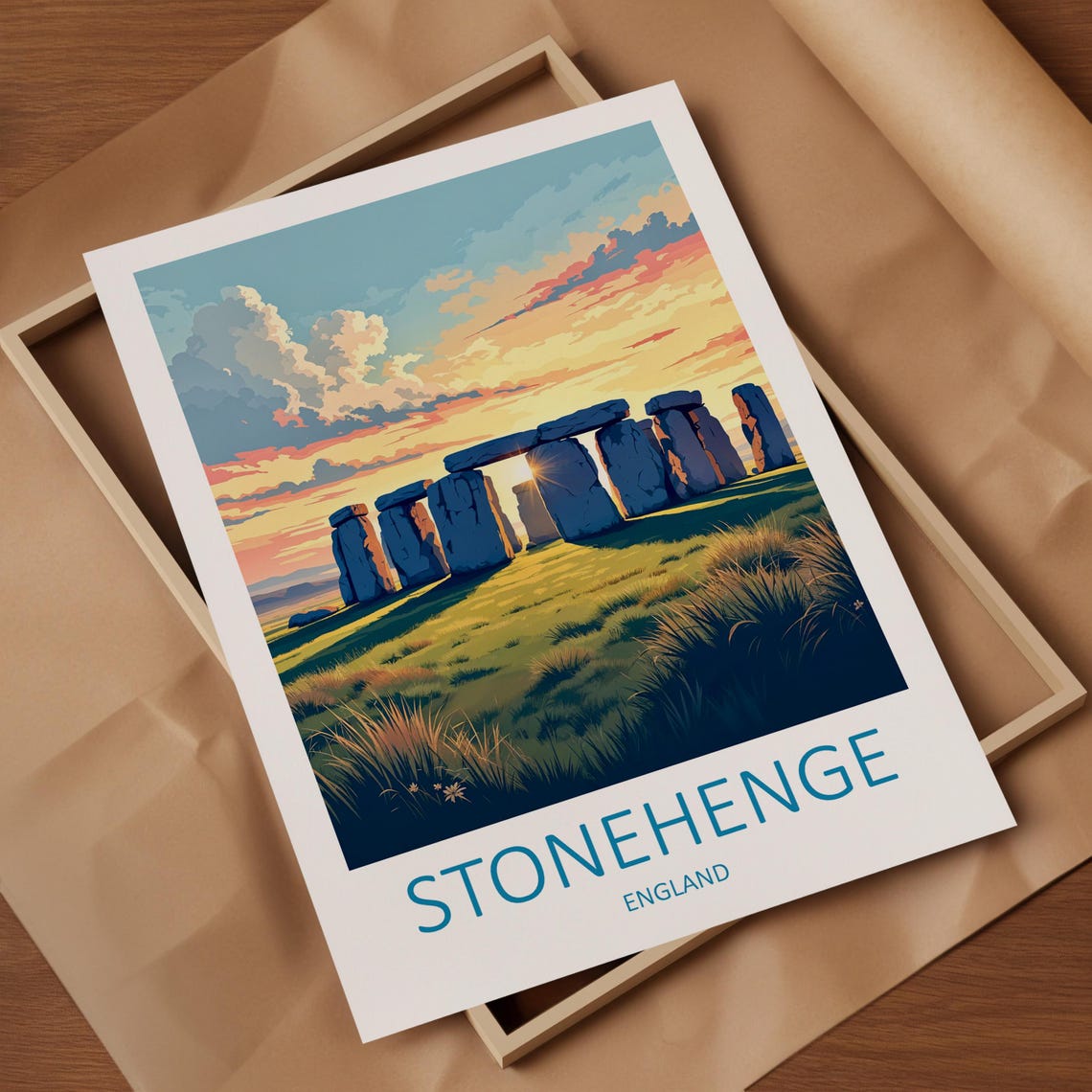 Stonehenge England Ancient Stone Circle At Sunset On Plain Poster - Image 4