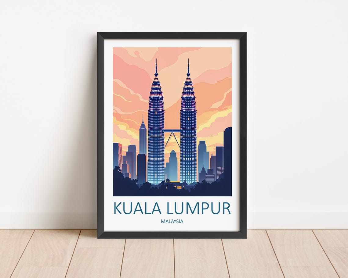 Kuala Lumpur Print Malaysia Travel Print Petronas Towers Kuala Lumpur Wall Art Kuala Lumpur Poster Malaysian Wall Art Travel Wall Art