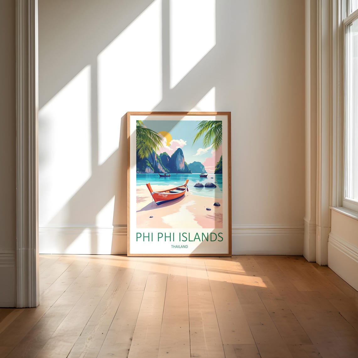 Phi Phi Islands Thailand Longtail Boat Limestone Karsts Poster - Image 5