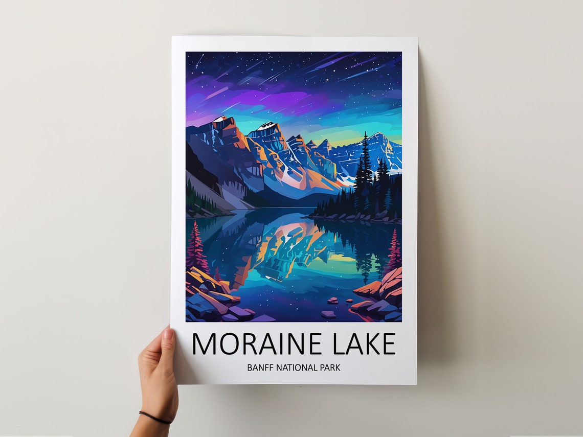 Moraine Lake Print Banff National Park Print National Park Poster Banff Travel Poster Moraine Lake Poster Canada Print Banff Print - Image 5