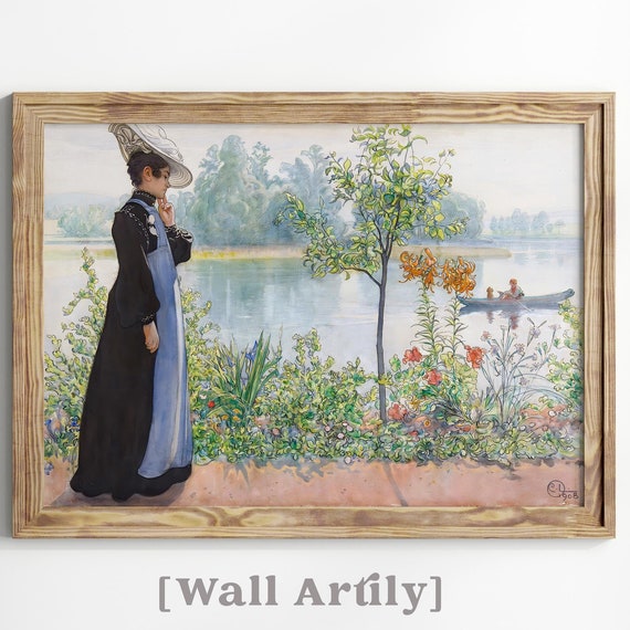Vintage Wall Art Carl Larsson Painting Art Print Scandinavian Farmhouse Country Rustic Cottagecore Decor Print