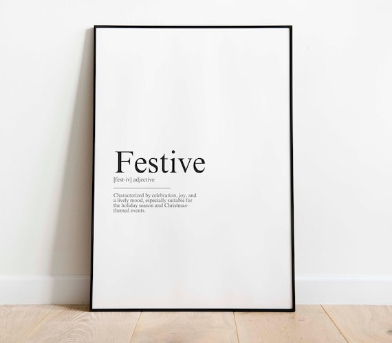 Festive Dictionary Definition Christmas Season Holiday Poster