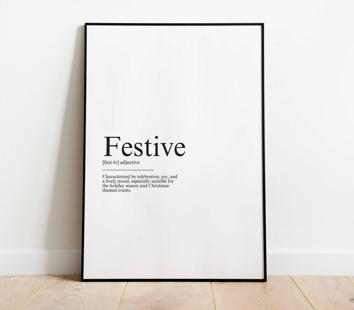 Festive Dictionary Definition Christmas Season Holiday Poster