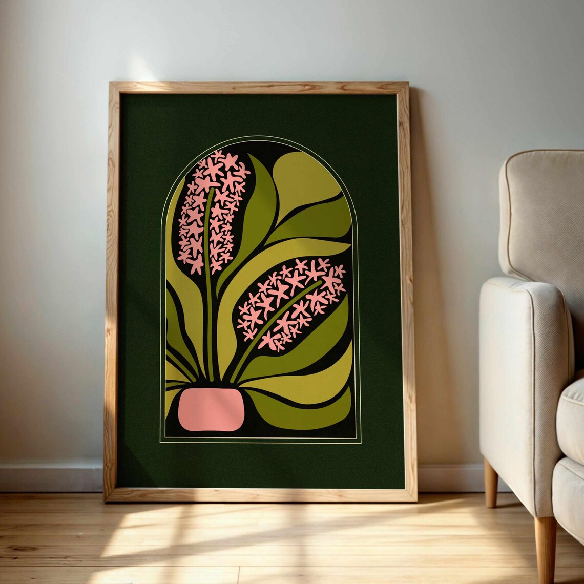 Abstract Hyacinths, 70s Retro Mid-Century Poster