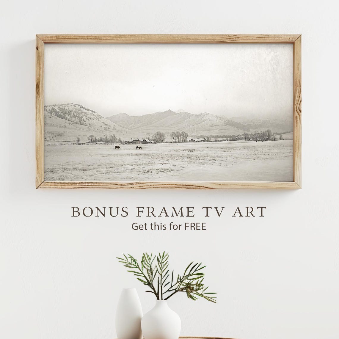 Frame Tv Art Christmas Frame Tv Art 4k Winter Painting Tv Art Vintage Landscape Village Painting Tv Wallpaper - Image 4