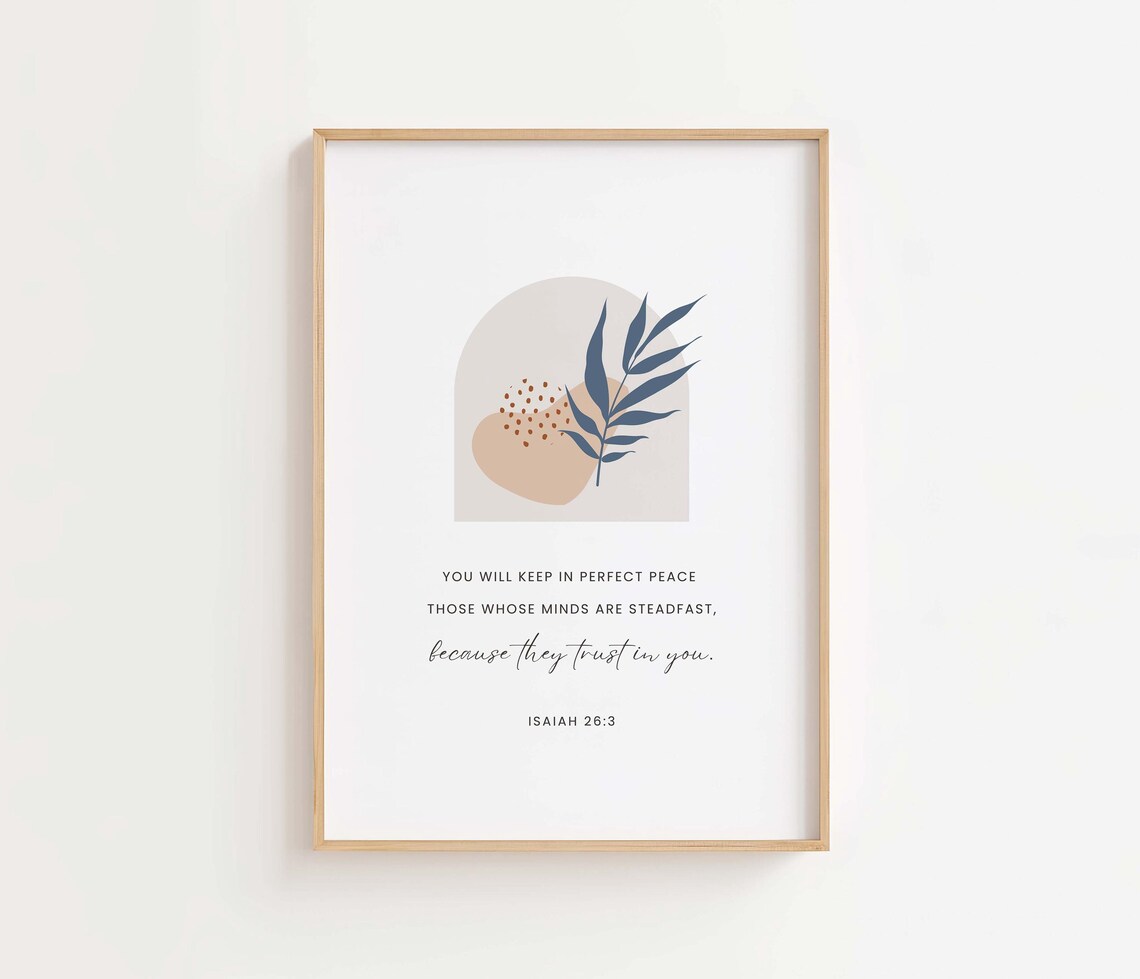 Isaiah 26:3 NIV, Bible Verse Art Print