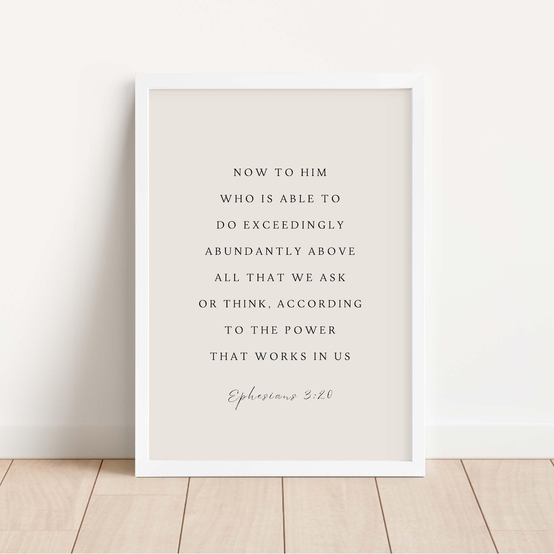 Ephesians 3:20 Scripture Art Print, Christian Verse