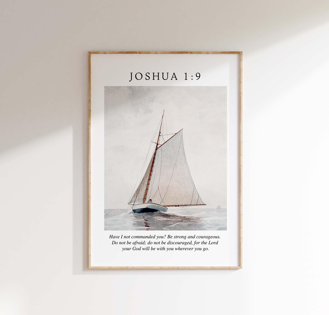 Joshua 19 Niv Be Strong And Courageous Christian Wall Art Scripture Bible Verse Decor Church