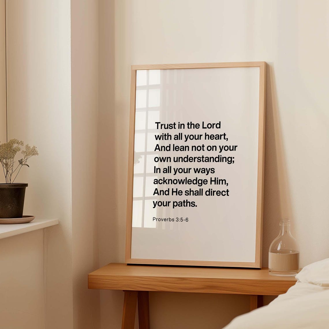 Trust In The Lord Proverbs 3:5-6 Minimalist Scripture Poster
