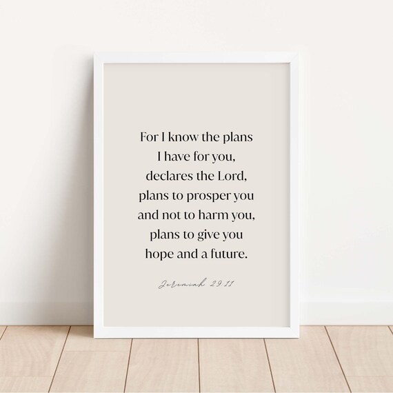 Jeremiah 2911 Bible Verse Wall Art Print