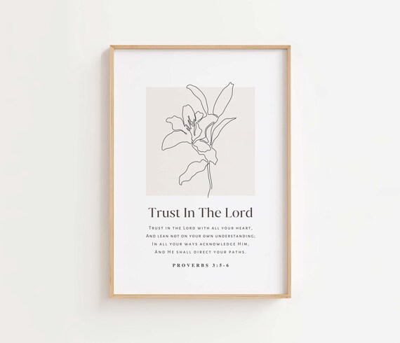 Proverbs 356 NKJV Trust In The Lord Bible Verse Art Print