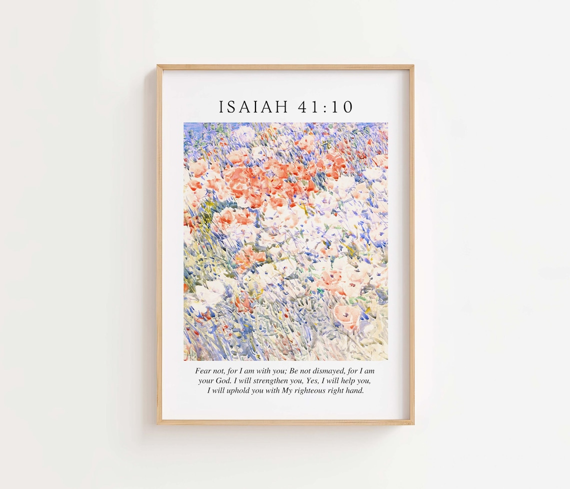 Isaiah 41:10 NKJV Fear Not Scripture Art Print