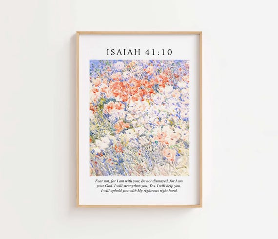 Isaiah 41:10 NKJV Fear Not Scripture Art Print