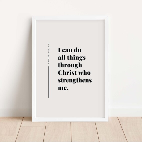 Philippians 4 13 I Can Do All Things Bible Verse Scripture Wall Poster