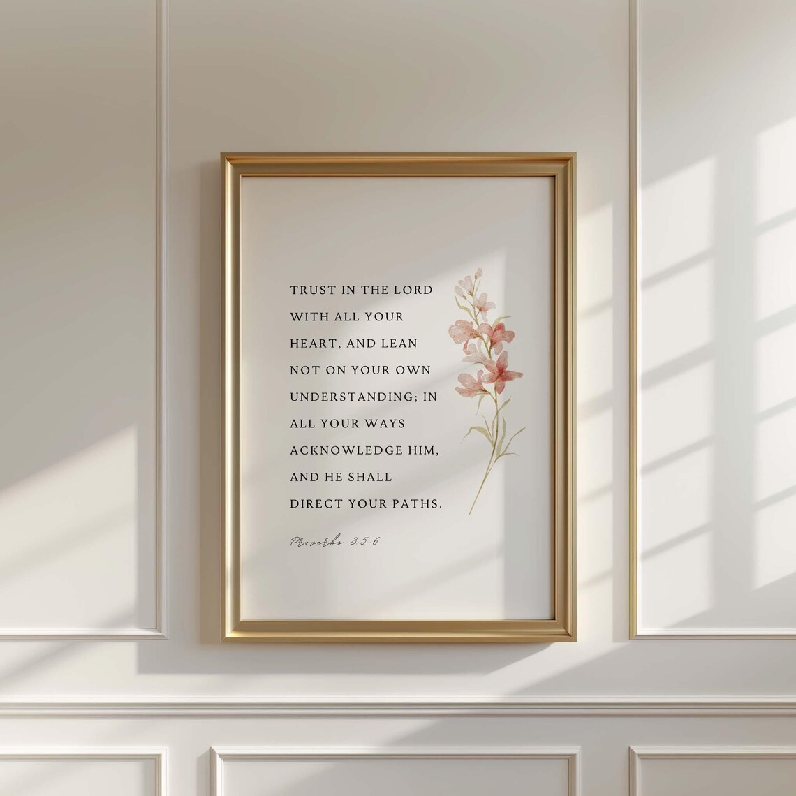 Proverbs 356 Nkjv Trust In The Lord With All Your Heart Bible Verse Wall Art Christian Scripture