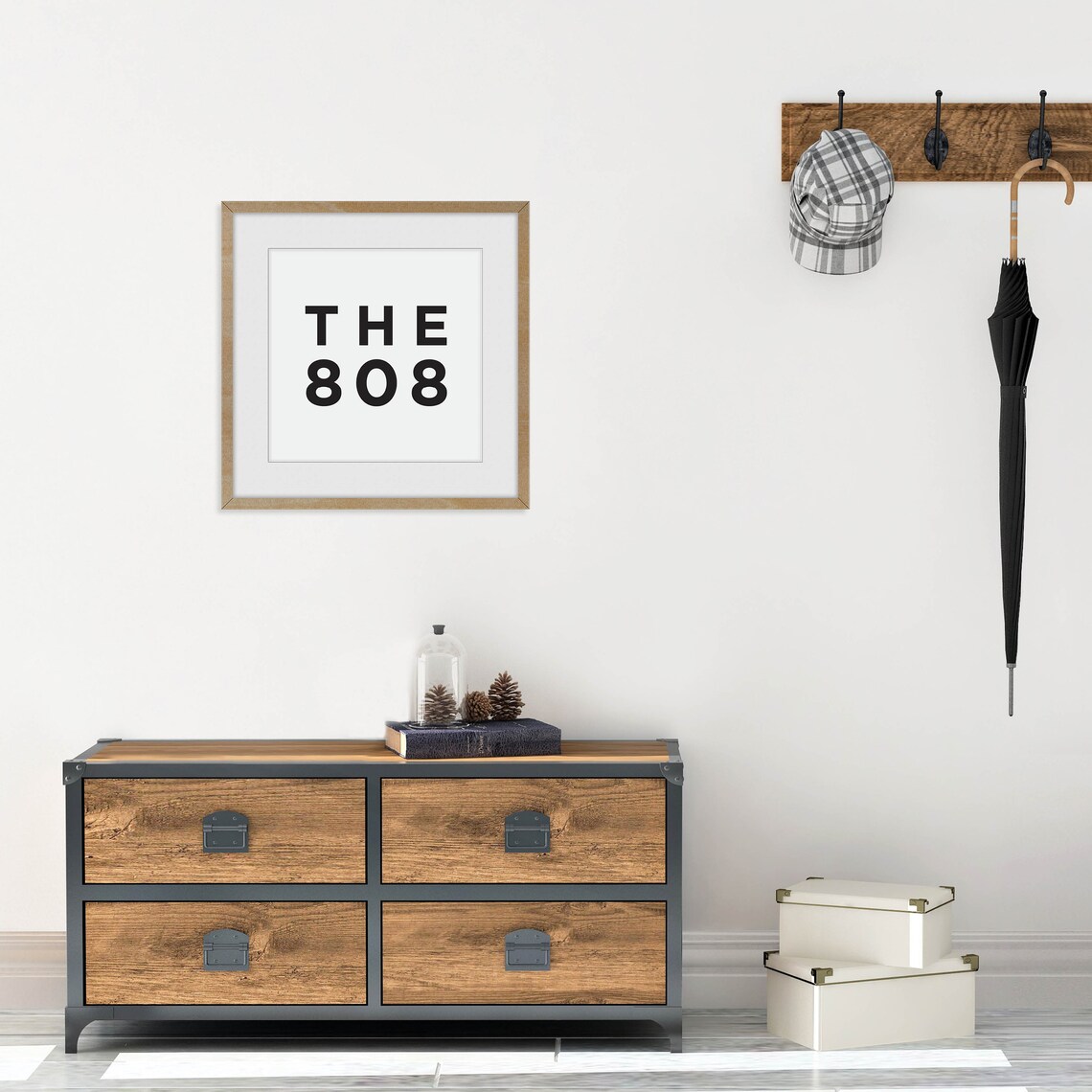 Hawaii Wall Art Hawaii Print 808 Area Code 808 Hawaii Maui Hawaii Poster Black And White Oahu Wall Dcor - Image 2