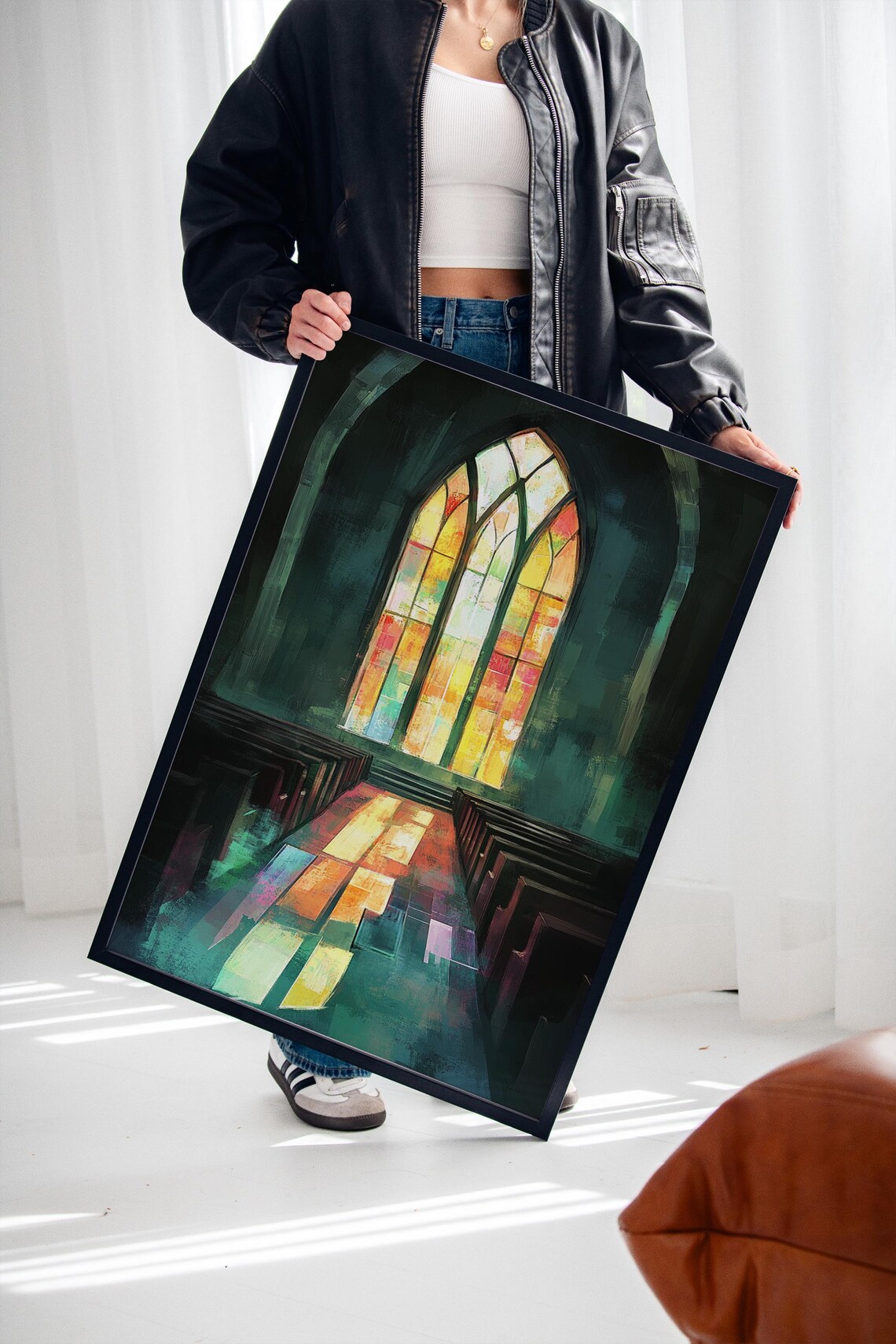 Stained Glass Church Window, Christian Worship Art Print - Image 3