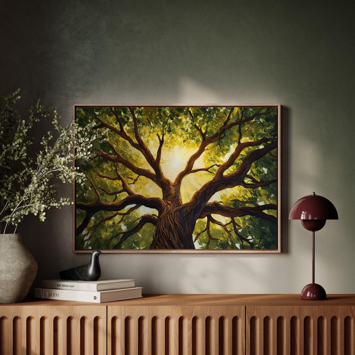 Majestic Oak Tree Canopy Sunlight Glowing Branches Wall Poster - Image 4