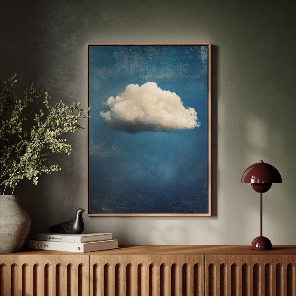 Minimalist Cloud Painting Dreamy Sky Wall Art Soft Blue Aesthetic Print Floating Cloudscape Decor - Image 5