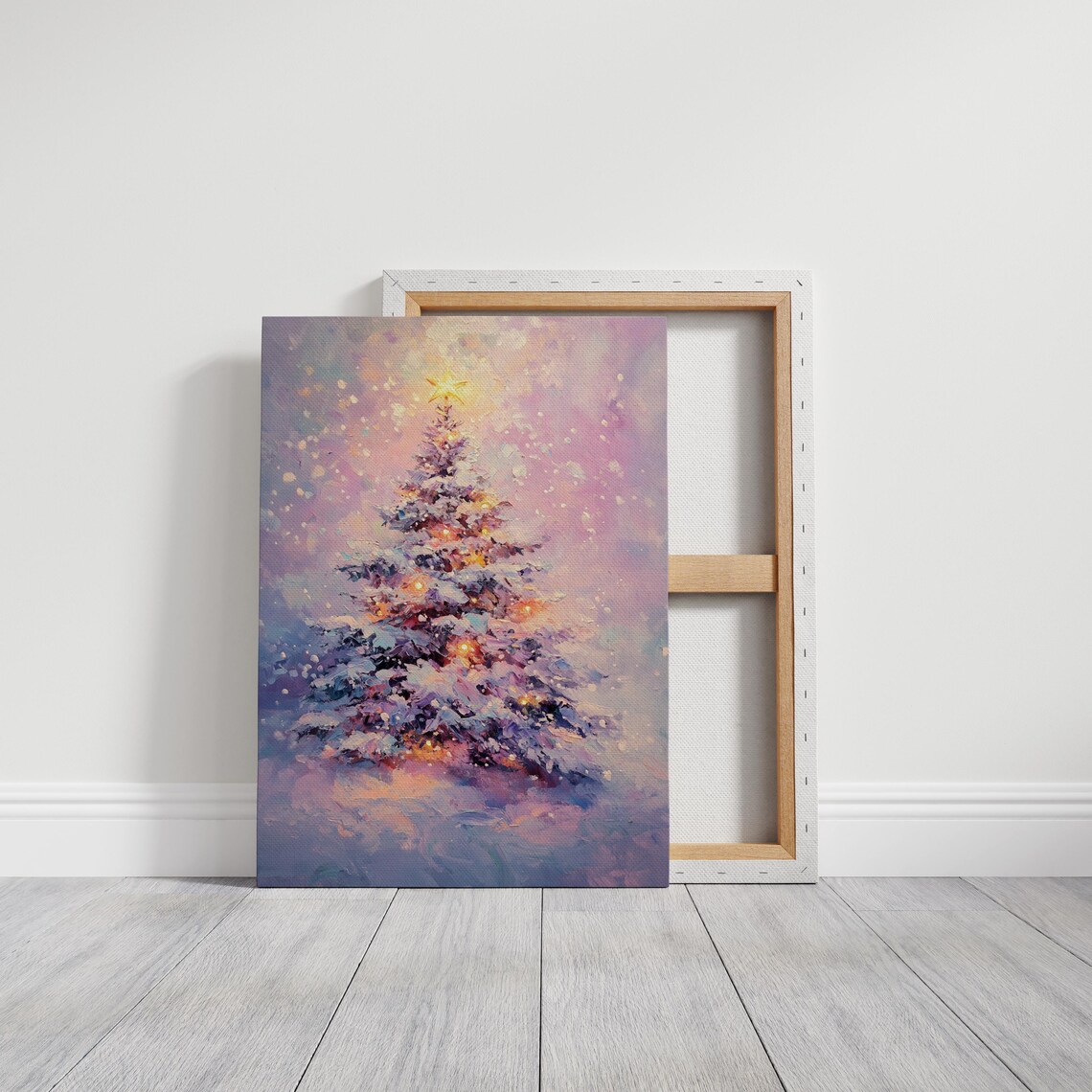 Magical Snowy Christmas Tree, Winter Holiday Art Print - Image 2