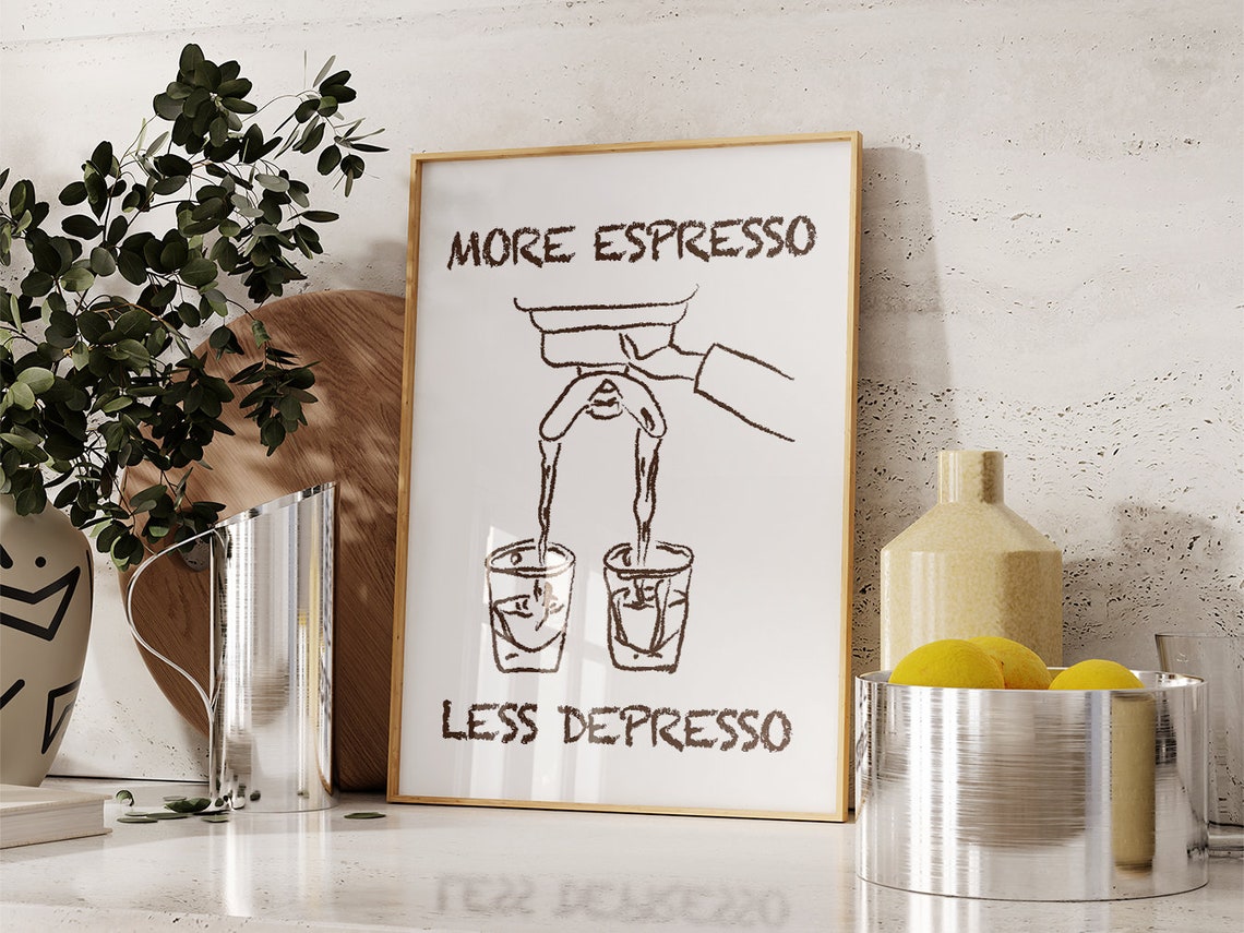 Coffee Bar Wall Art Boho Minimalist Prints Modern Art Bohominimalistdecor Trendy Coffee Art File