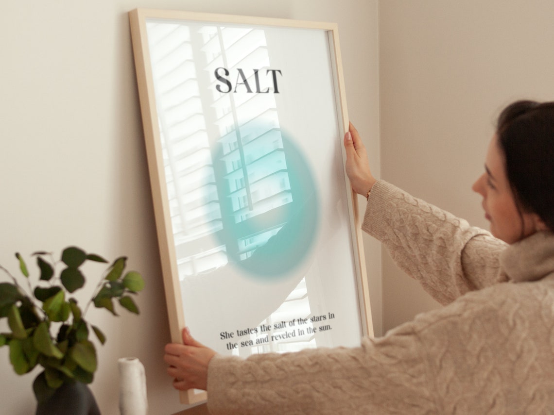 Salt Aura Quote Minimalist Blue Gradient Typography Wall Poster - Image 2