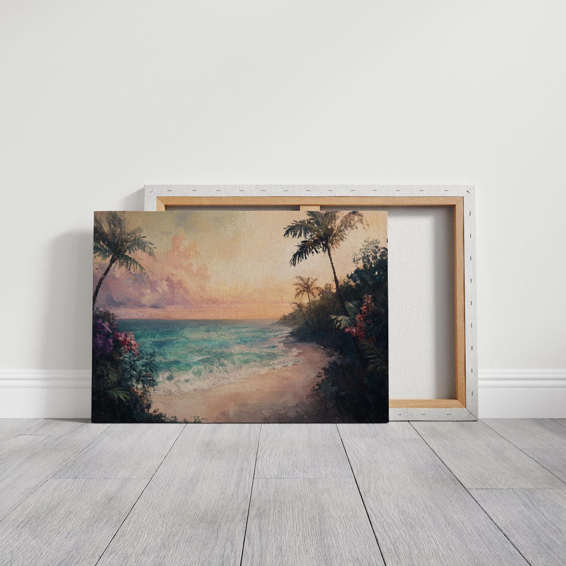 Tropical Beach Sunset Turquoise Ocean Palm Cove Serene Coastal Poster - Image 2