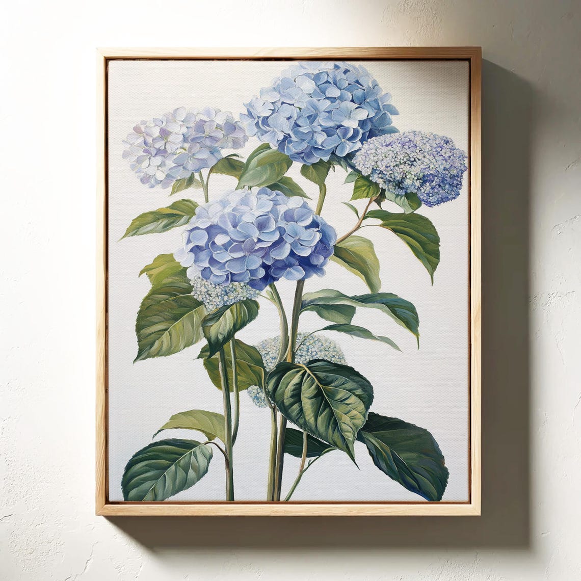Blue Hydrangeas Green Leaves Elegant Botanical Garden Floral Poster - Image 5