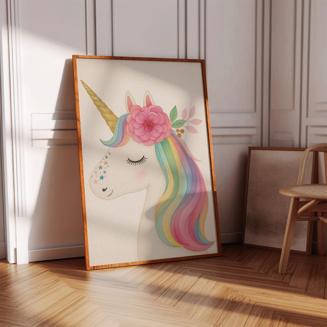 Rainbow Unicorn, Pastel Nursery Wall Art - Image 3