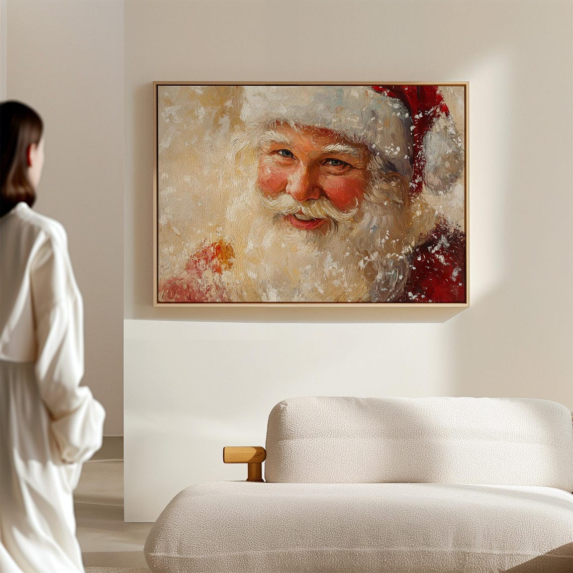 Vintage Santa Claus Portrait Jolly Snowy Beard Classic Christmas Print - Image 2