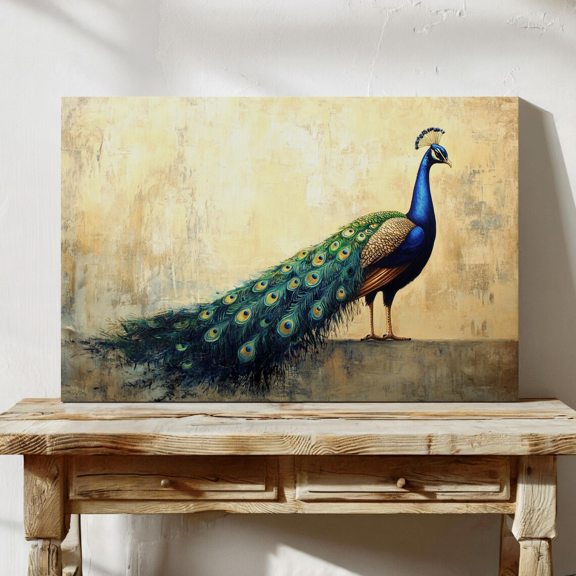 Elegant Peacock Art Print, Luxurious Bird Decor