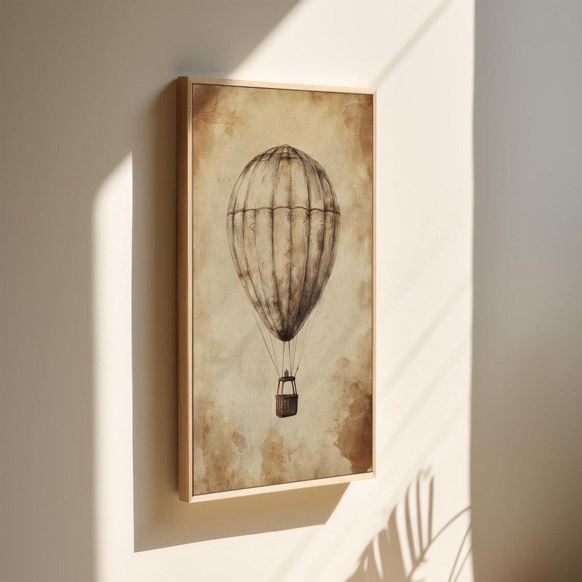 Vintage Hot Air Balloon, Antique Aviation Travel Poster - Image 2
