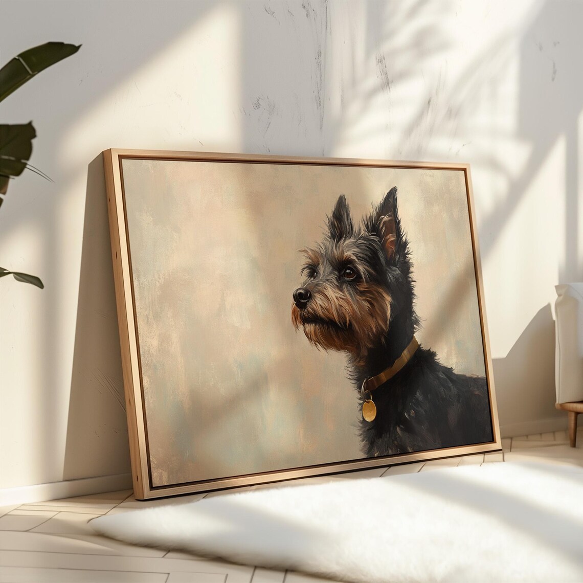 Yorkshire Terrier Dog Portrait, Realistic Pet Painting