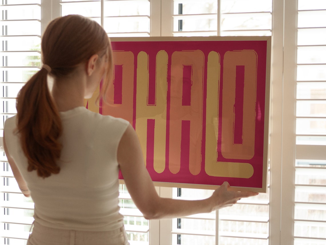 Mahalo Retro Typography Hawaiian Greeting Landscape Wall Poster - Image 3