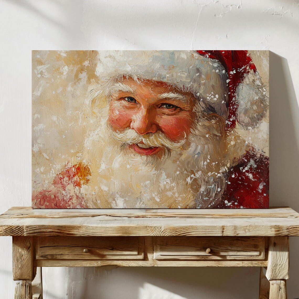 Vintage Santa Claus Portrait Jolly Snowy Beard Classic Christmas Print - Image 5