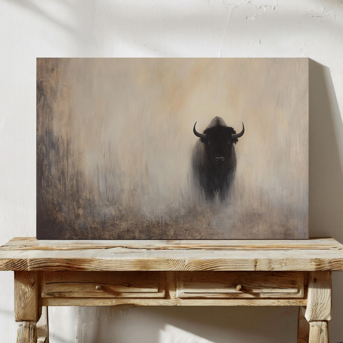 Minimalist Bison, Western Wildlife Art Print - Image 3