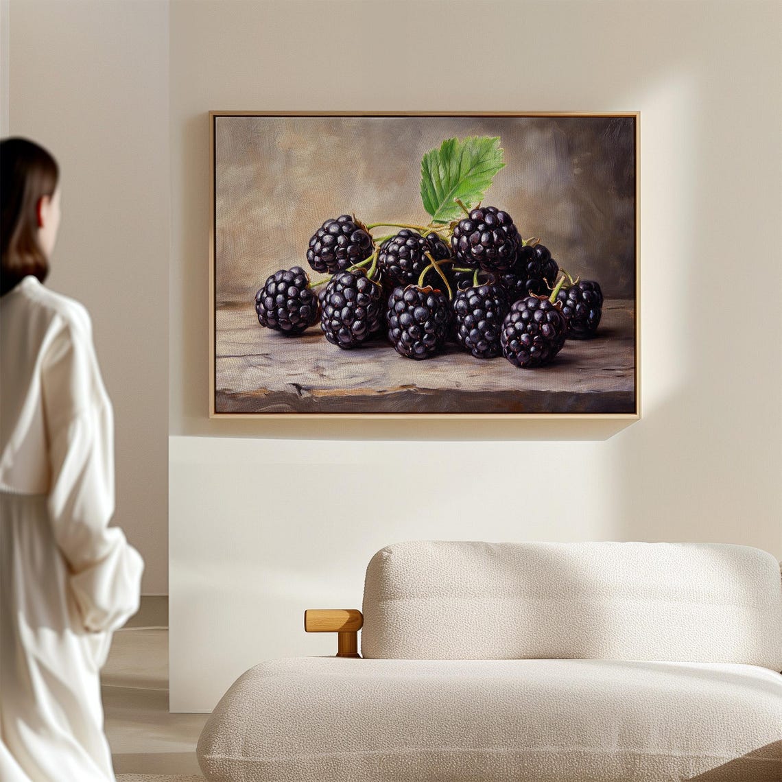Fresh Blackberries Still Life Rustic Wood Realistic Fruit Art Print - Image 5
