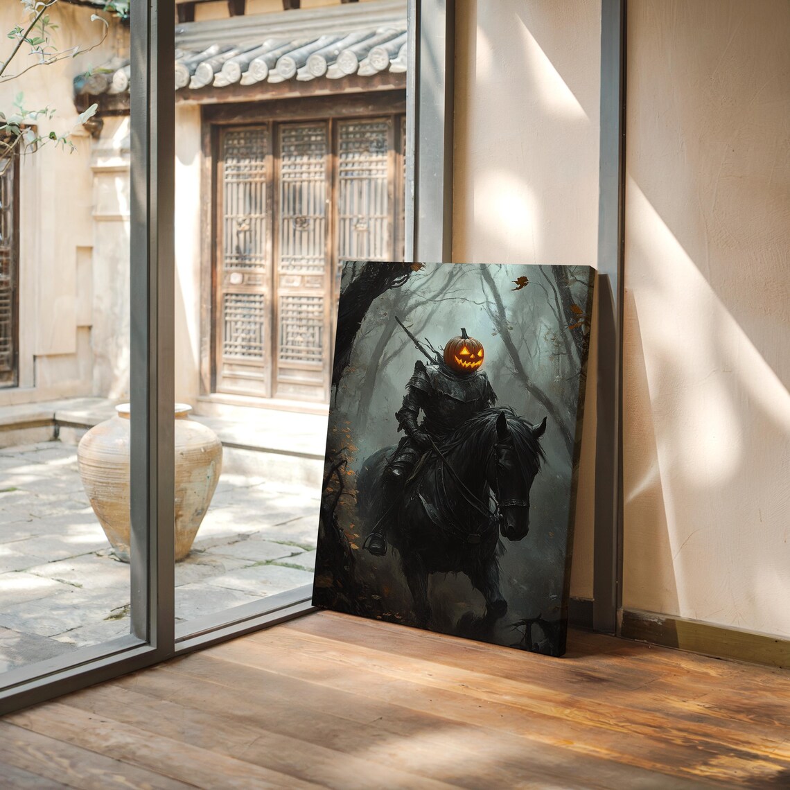 Headless Horseman Pumpkin Head Haunted Woods Halloween Wall Art Poster - Image 4