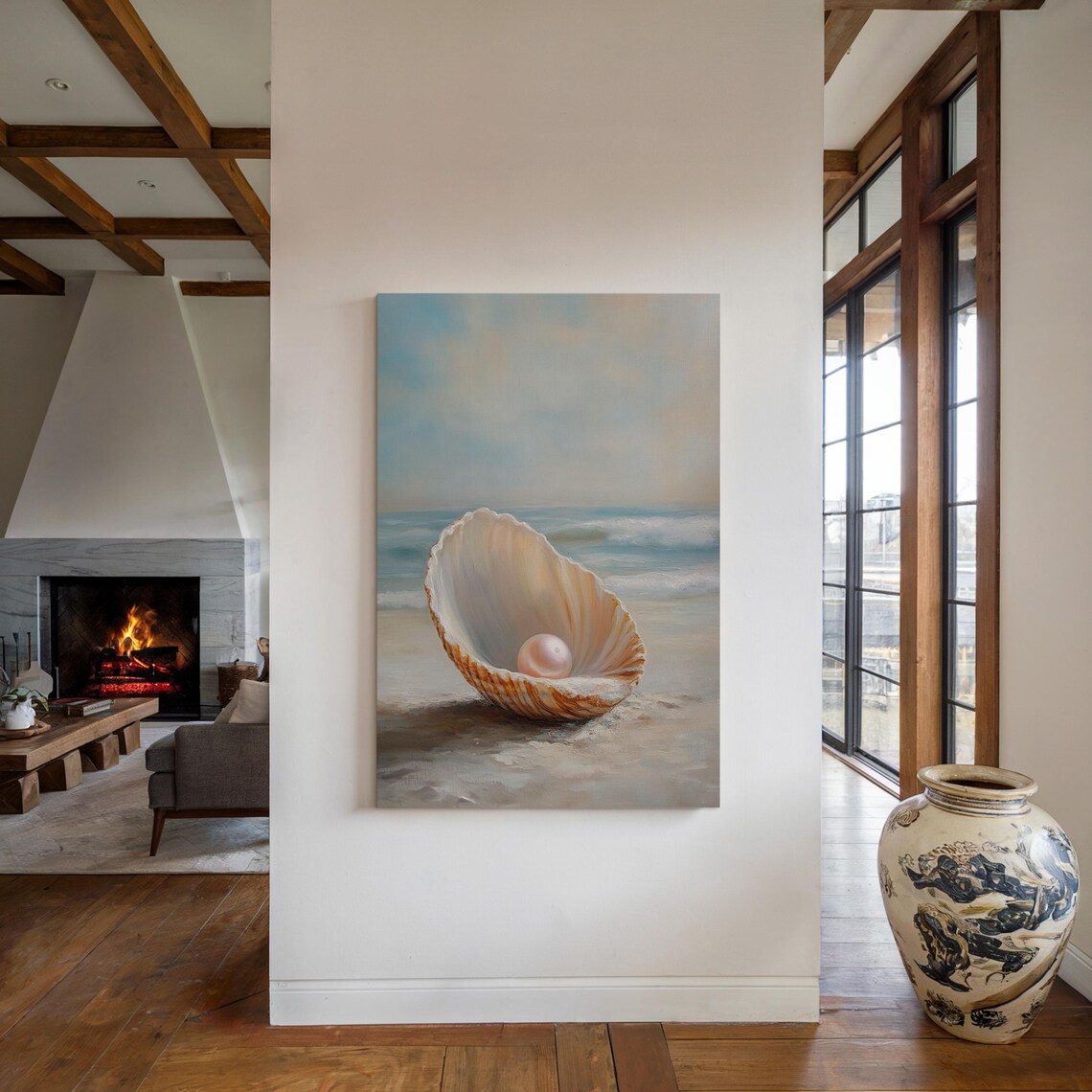 Seashell With Luminous Pearl On A Serene Beach Capturing The Essence Of Coastal Elegance And Oceanic Beauty - Image 2