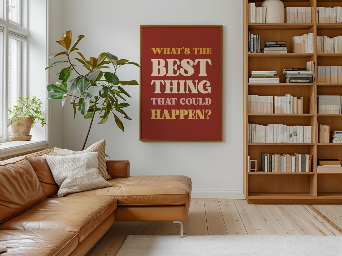 Whats The Best Thing That Could Happen Retro Red Bold Poster - Image 4