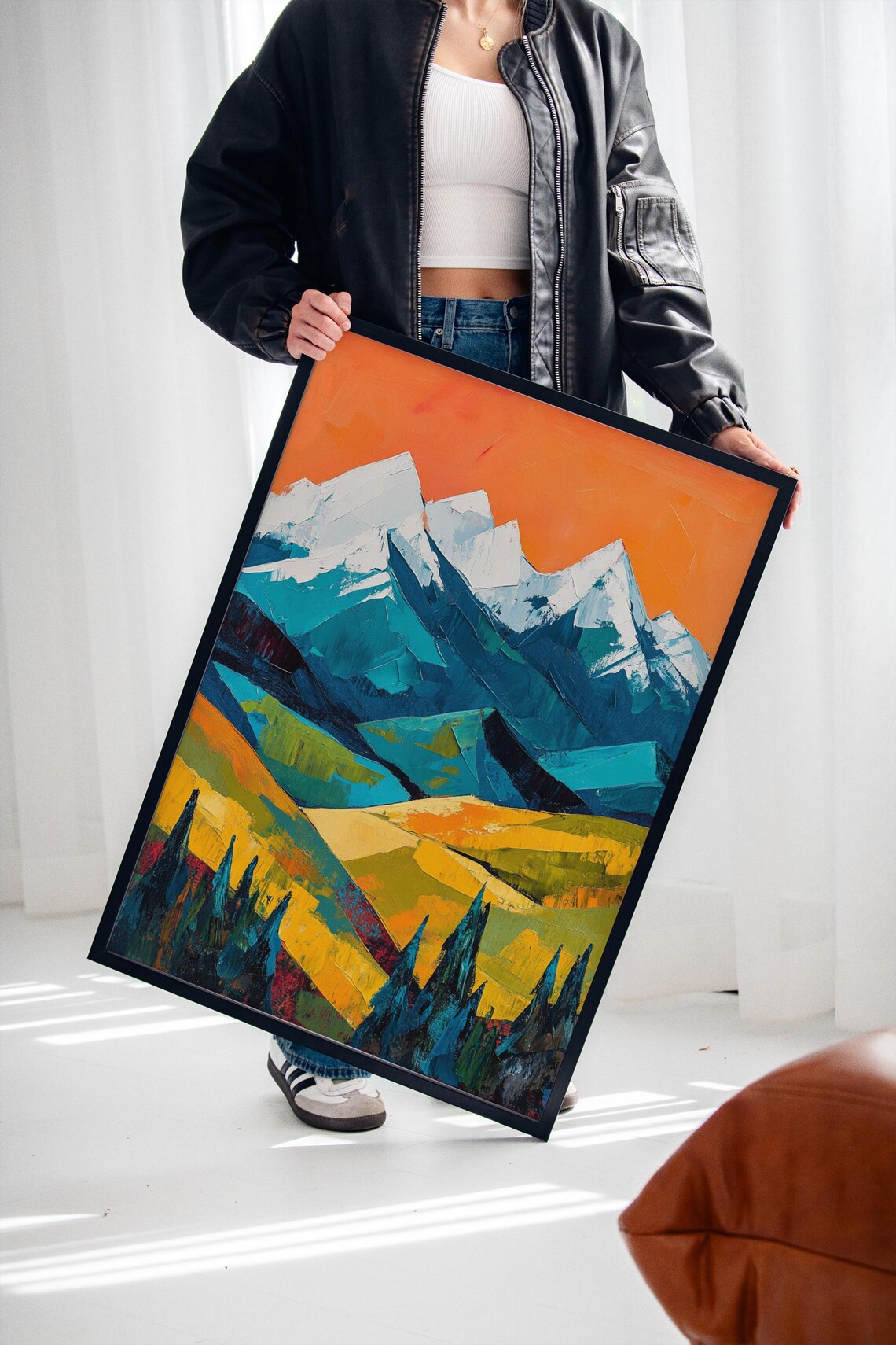 Bold Mountain Landscape, Abstract Nature Poster - Image 4