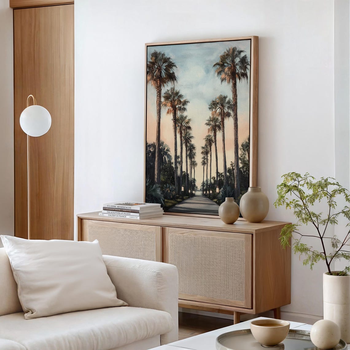 Palm Lined Boulevard At Dusk Sunset Road Elegant Landscape Poster - Image 2