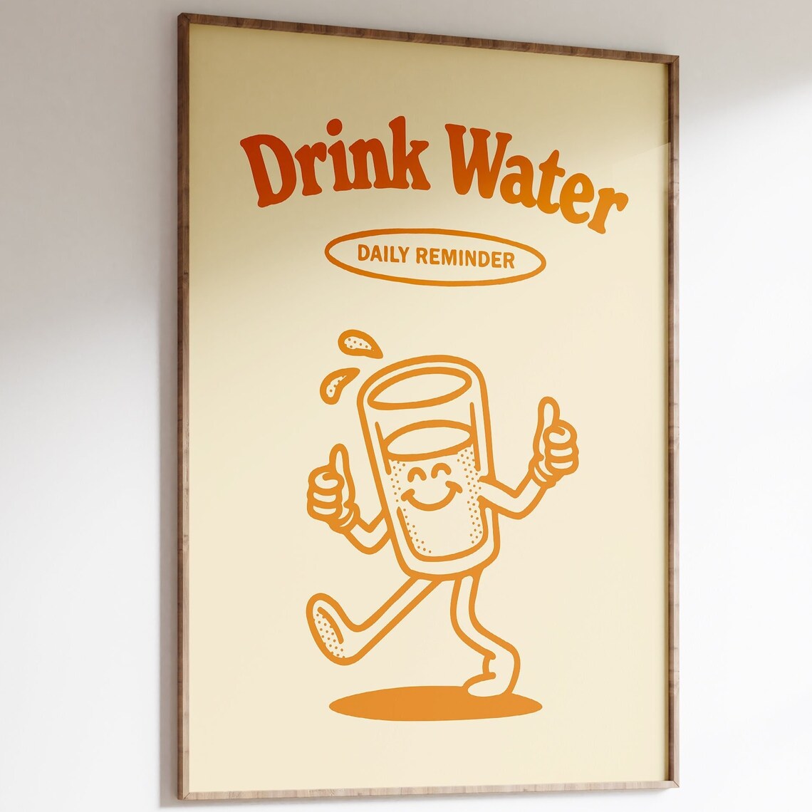 Drink Water Reminder Retro Hydration Poster Print